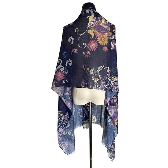 Paisley Pashmina Scarf Shawl Sarong Floral Delicate Feminine Multifunctional Art - Picture 7 of 10